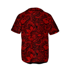 HYPERFAVOR Red Psychedelic Eyes Pattern Baseball Jersey