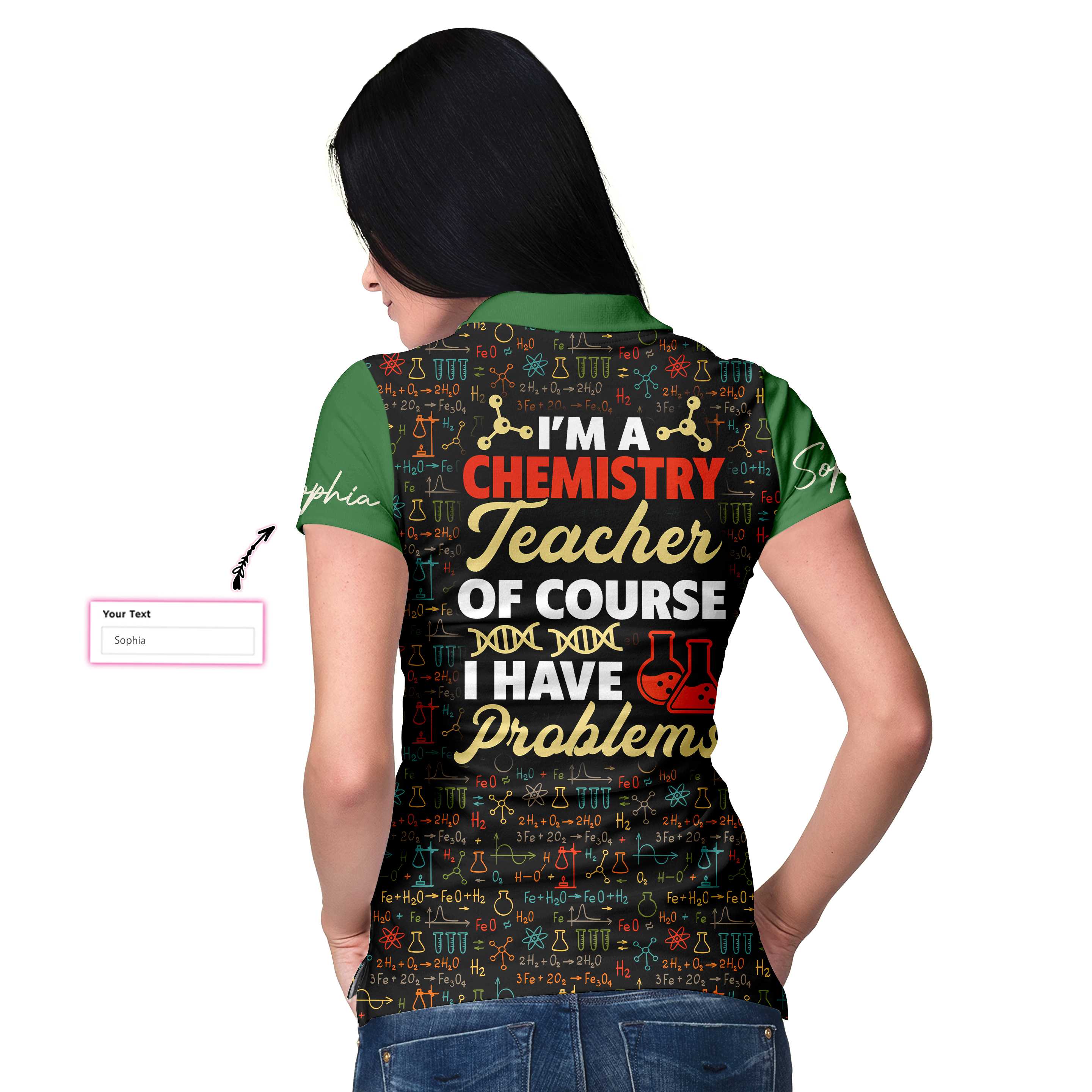 I Am A Chemistry Teacher Custom Short Sleeve Women Polo Shirt