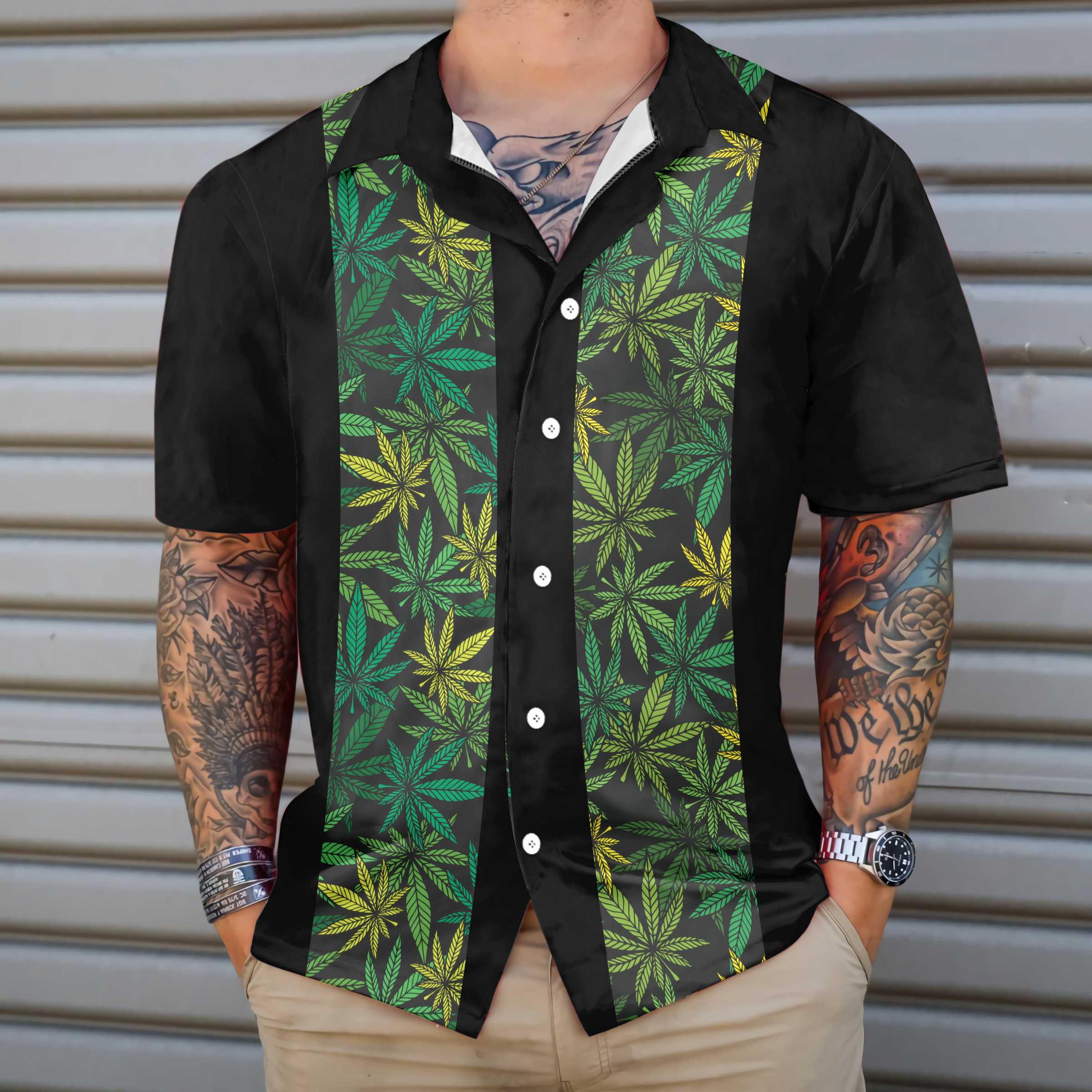 I Bet My Soul Smells Like Weed Hawaiian Shirt, Skull Pattern Weed Leaf Shirt