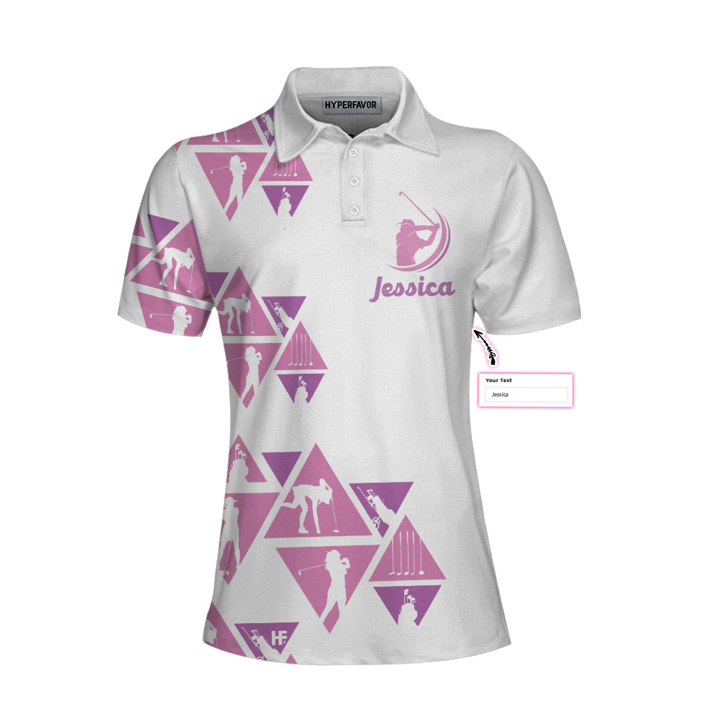 I Golf Like A Girl Try To Keep Up Custom Short Sleeve Women Polo Shirt, Unique Female Golf Gift - Hyperfavor