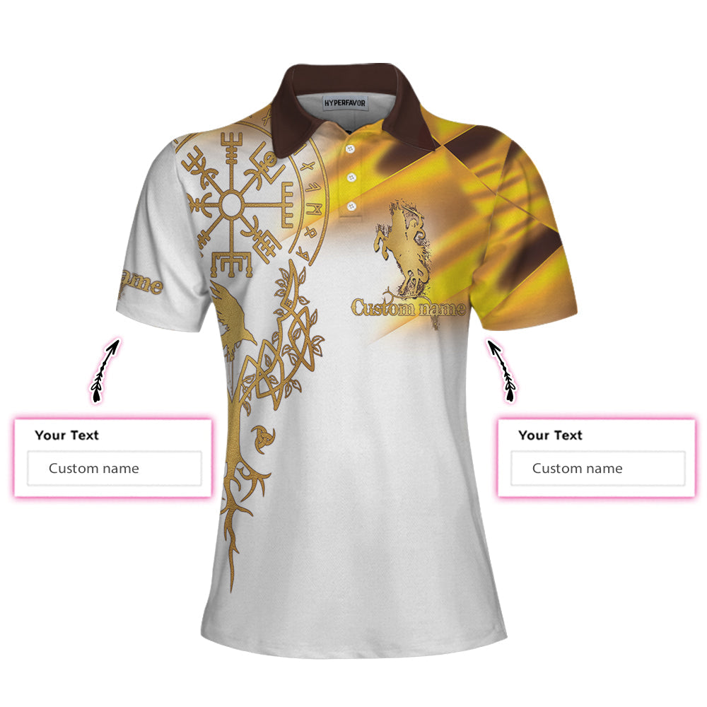 In A World Full Of Princesses Be A Valkyrie Custom Short Sleeve Women Polo Shirt, Personalized Horse Riding Shirt For Women