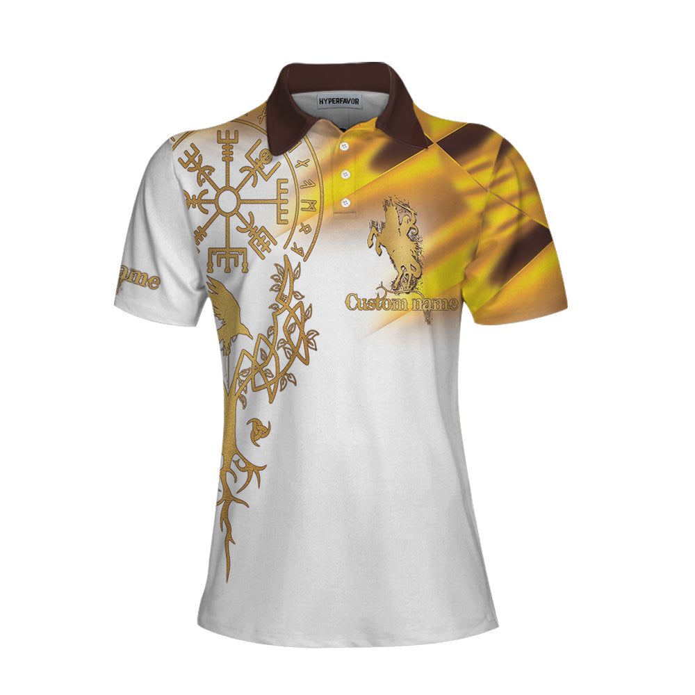 In A World Full Of Princesses Be A Valkyrie Custom Short Sleeve Women Polo Shirt, Personalized Horse Riding Shirt For Women
