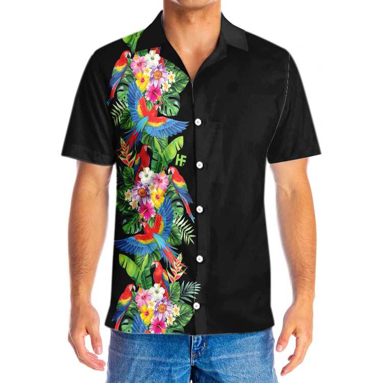 Men's Aloha Shirt Bird of Paradise Hibiscus Hawaiian Shirt