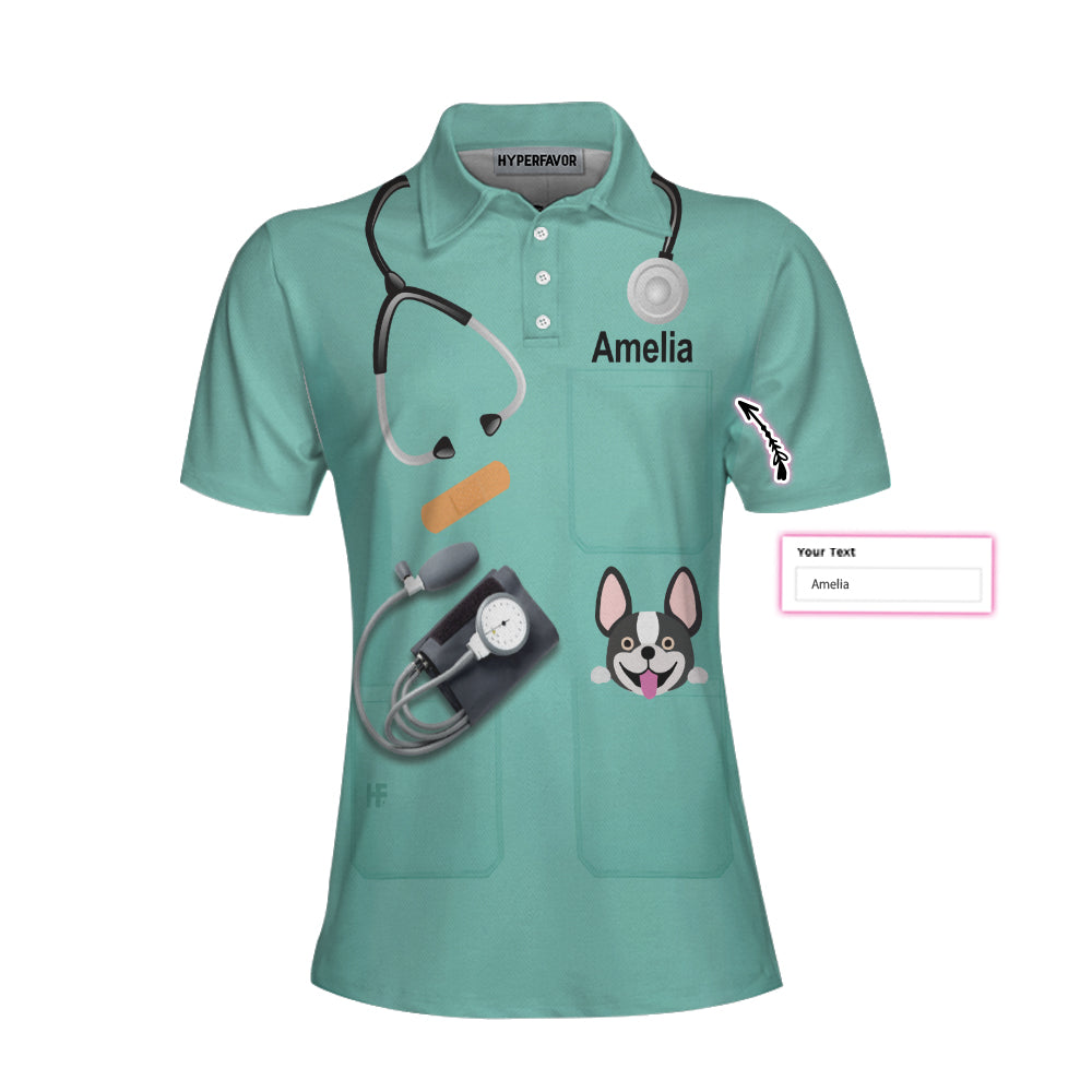 Nurse Nutrition Facts Custom Short Sleeve Women Polo Shirt, Nurse Life Shirt, Stethoscope Shirt Design