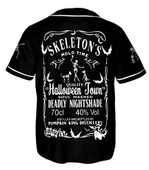 Personalized Dabbing Skeleton Halloween Town Baseball Jersey - HYPERFAVOR