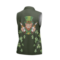 Personalized St. Patrick’s Day with Lucky Leprechaun Women’s Sleeveless Golf Polo Shirt