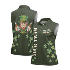 Personalized St. Patrick’s Day with Lucky Leprechaun Women’s Sleeveless Golf Polo Shirt