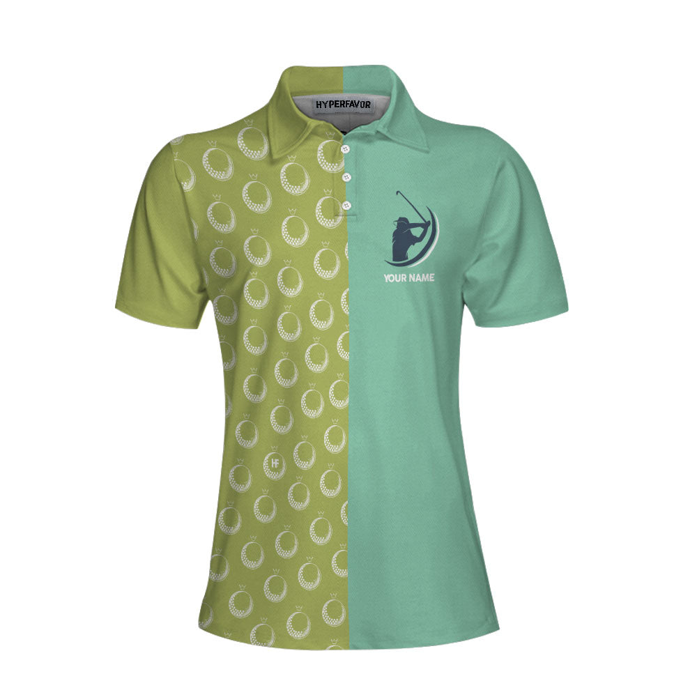 Queen Of The Green Custom Short Sleeve Women Polo Shirt, Personalized Golf Gift Idea For Female Golfers
