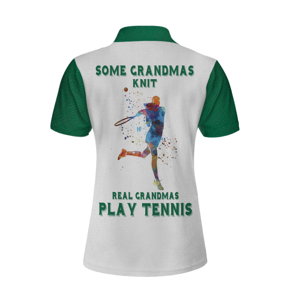 Real Grandmas Play Tennis Women Short Sleeve Polo Shirt, Cool Tennis Polo Style Shirt, Best Tennis Gift