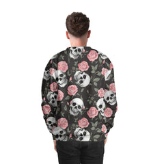 Rose Flower Skull Pattern Sweatshirt - HYPERFAVOR
