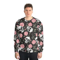 Rose Flower Skull Pattern Sweatshirt - HYPERFAVOR