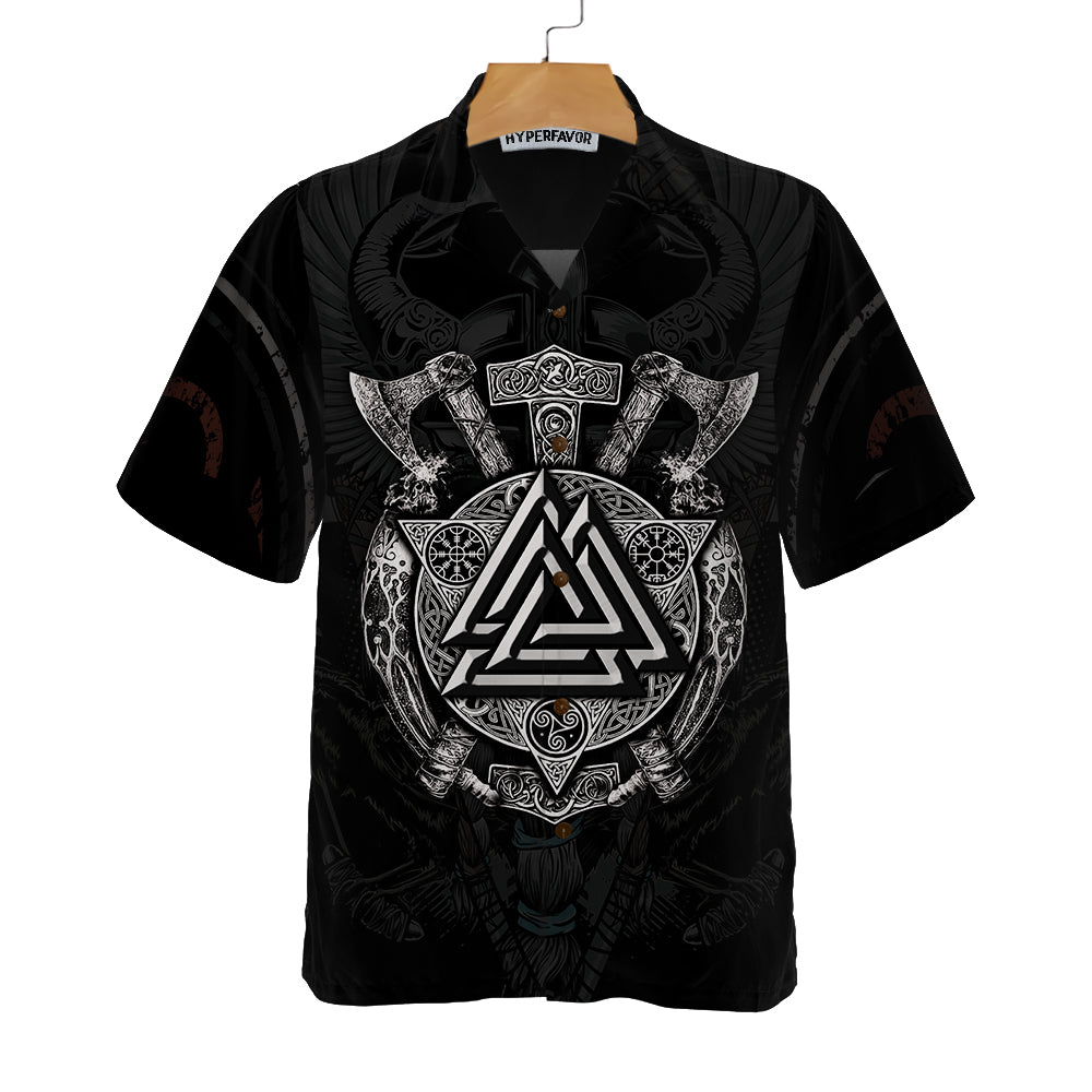 Son Of Odin Viking Hawaiian Shirt, Viking Axe Pattern Shirt