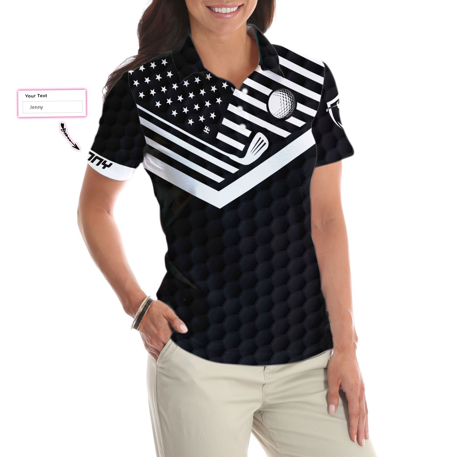 Swing Swear Drink Repeat Custom Short Sleeve Women Polo Shirt