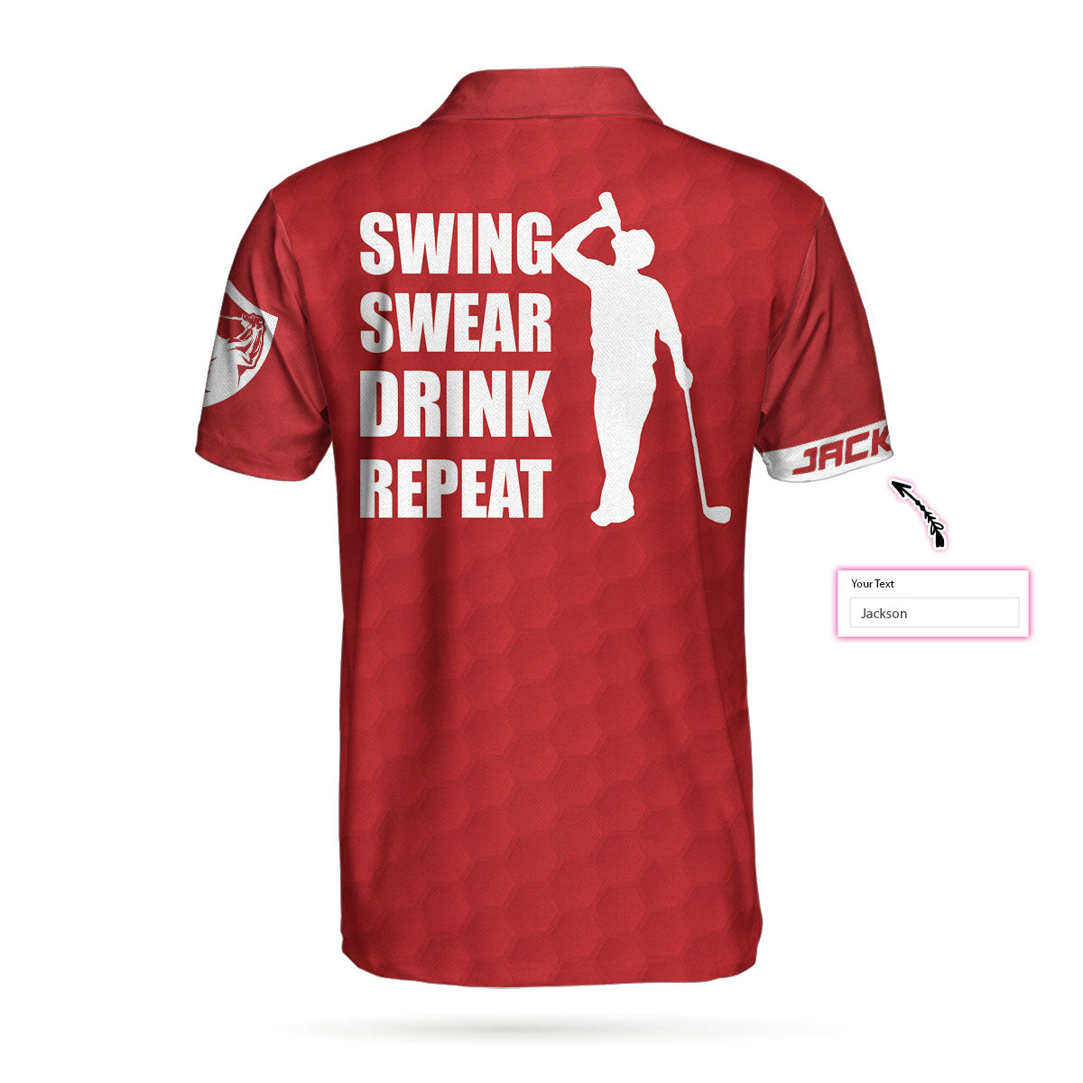 Swing Swear Drink Repeat Sunday Red Custom Polo Shirt