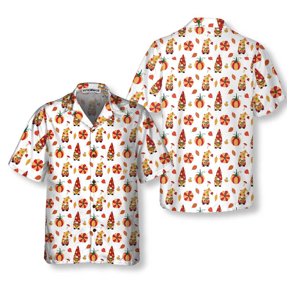 Thanksgiving Gnomes Shirt For Men Thanksgiving Hawaiian Shirt, Seamless Gnomes Thanksgiving Gift