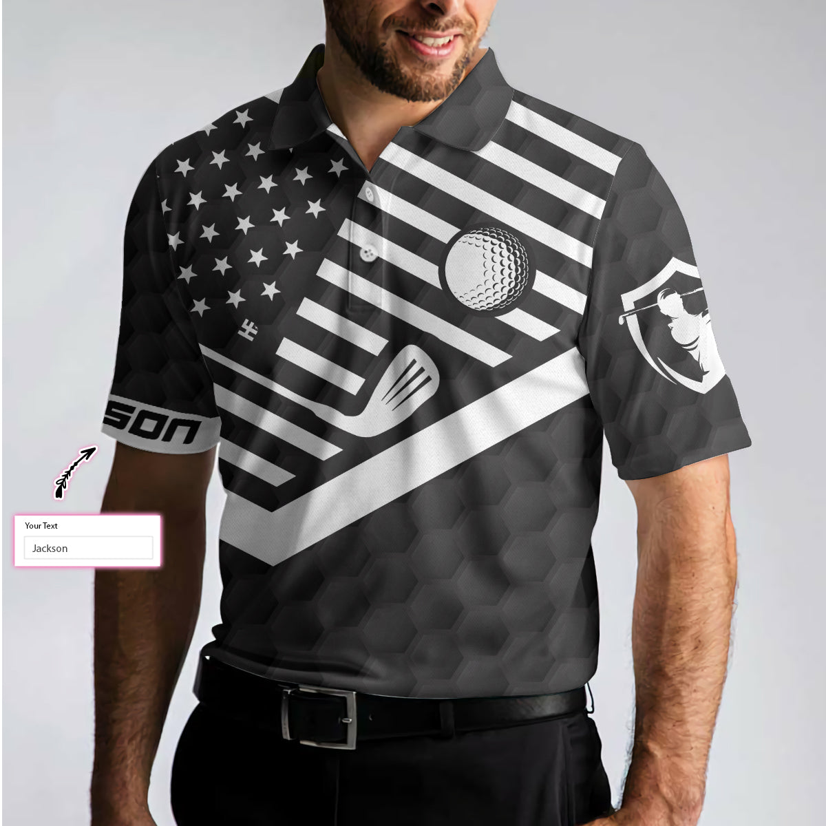 This Is How We Roll Custom Polo Shirt, Personalized Black American Flag Polo Shirt, Camping Shirt For Men