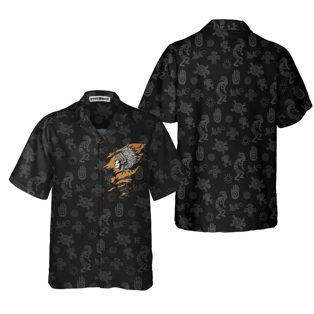 Tribal Native American Hawaiian Shirt, American Indian Chief Shirt