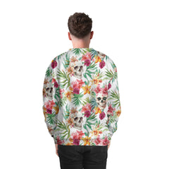 Tropical Flower Skull Pattern For Men, For Woman Sweatshirt - HYPERFAVOR