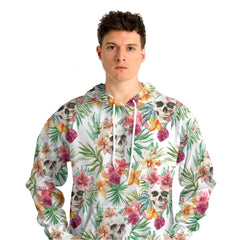 Tropical Flower Skull Pattern For Men, For Woman Hoodie - HYPERFAVOR