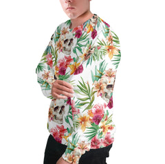 Tropical Flower Skull Pattern For Men, For Woman Sweatshirt - HYPERFAVOR
