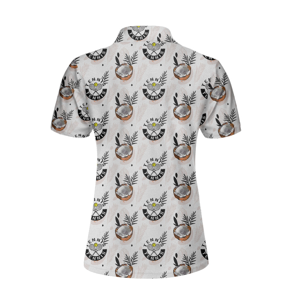 Tropical Coconut Tennis Shirt For Women Short Sleeve Women Polo Shirt
