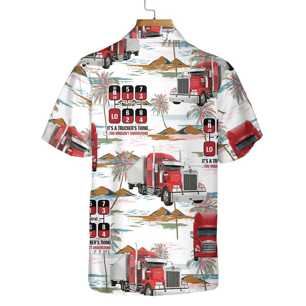 Trucker Hawaiian Shirt, Tropical Trucker Shirt For Men