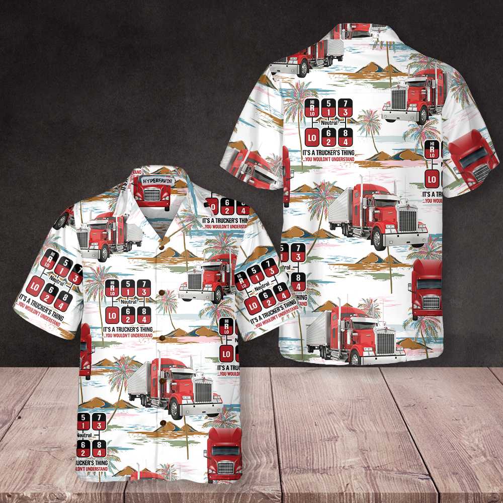 Trucker Hawaiian Shirt, Tropical Trucker Shirt For Men