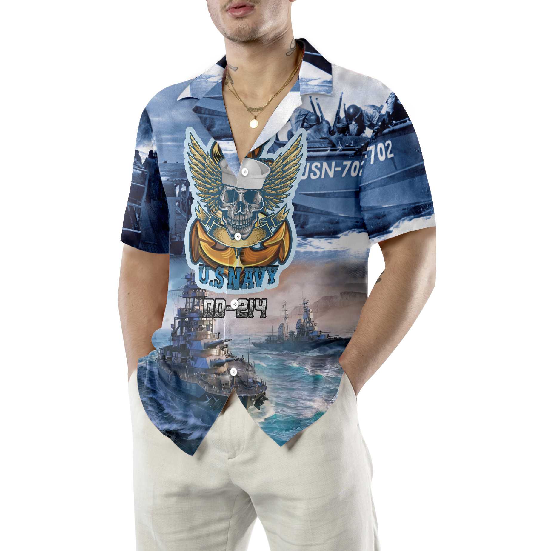 U.S Navy DD-214 Hawaiian Shirt, Proud Veteran Shirt, Meaningful Gift For US Navy Veteran