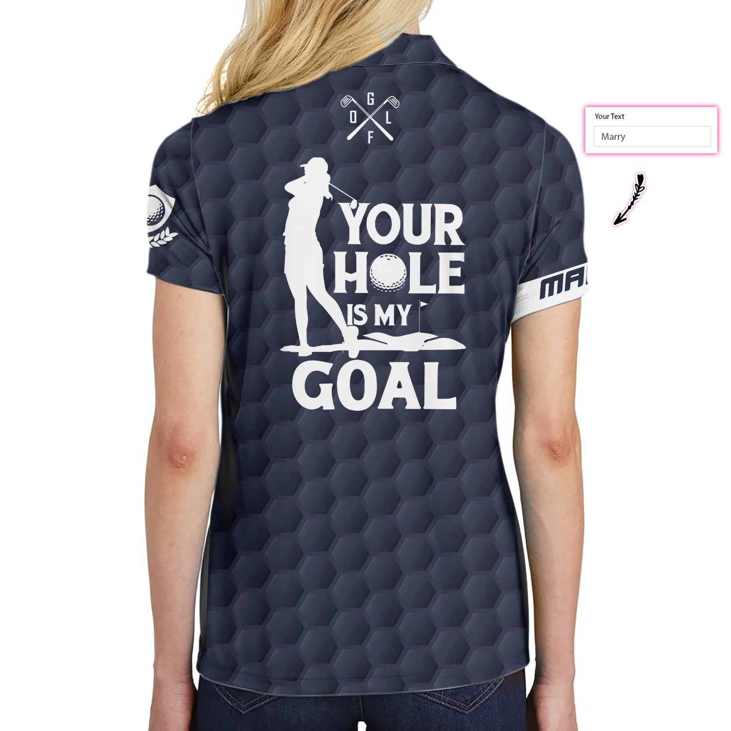 Your Hole Is My Goal Golf Custom Short Sleeve Women Polo Shirt - Hyperfavor