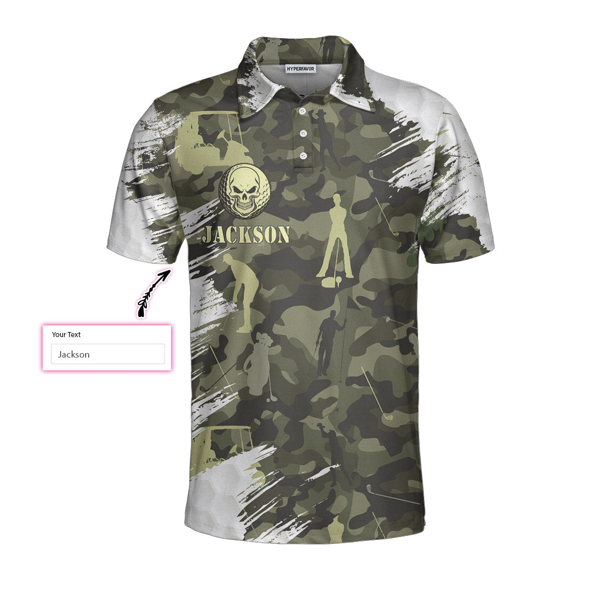 Your Hole Is My Goal Skull Golfer Custom Polo Shirt, Personalized Golf Shirt For Men