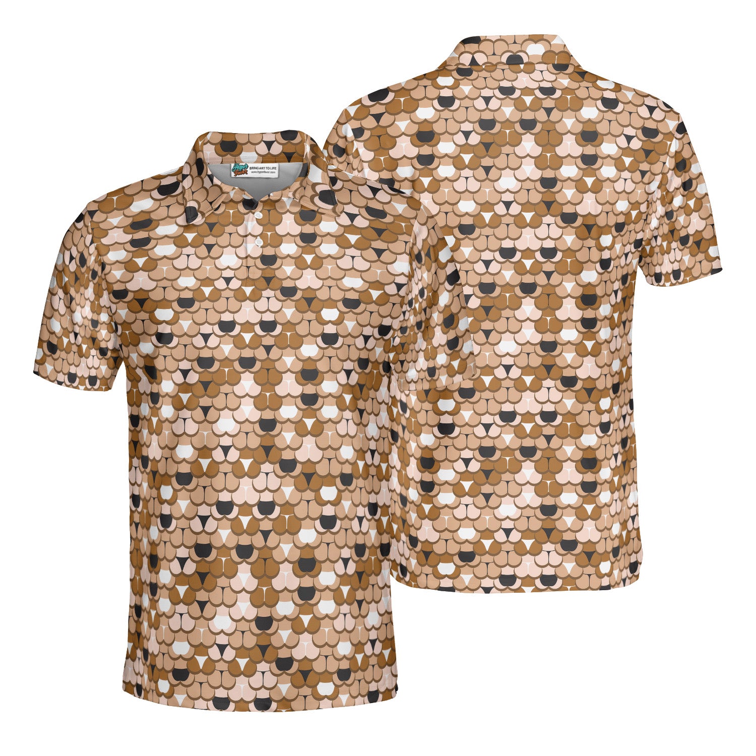 Abstract Butt Panties Seamless Pattern Polo Shirt for Men