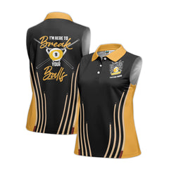 Billiard Champion Sleeveless Polo Shirt Custom Nine Ball Pool Shirt for Women