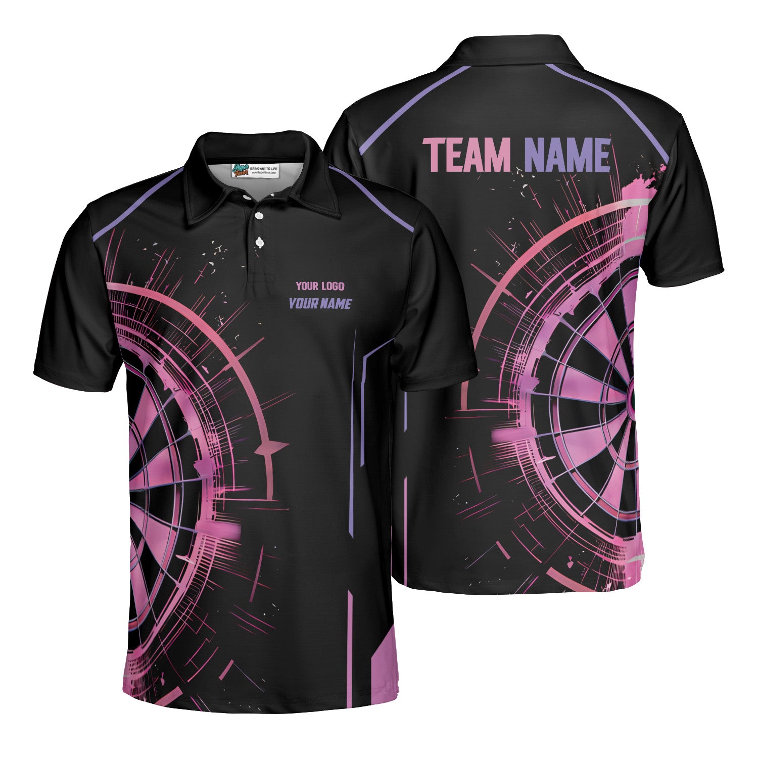 Custom Dart Team Polo Shirt – Personalized Dartboard Design