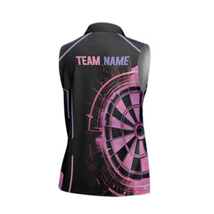 Custom Women's Sleeveless Dart Polo Shirt – Personalized Dartboard Design