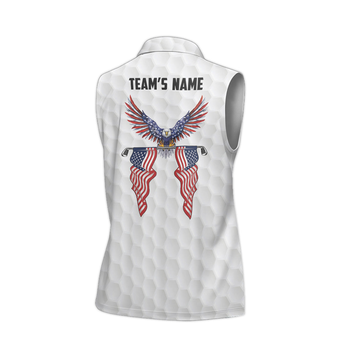 Golf Team Spirit Sleeveless Polo Shirt Custom Patriotic Golf Shirt for Women