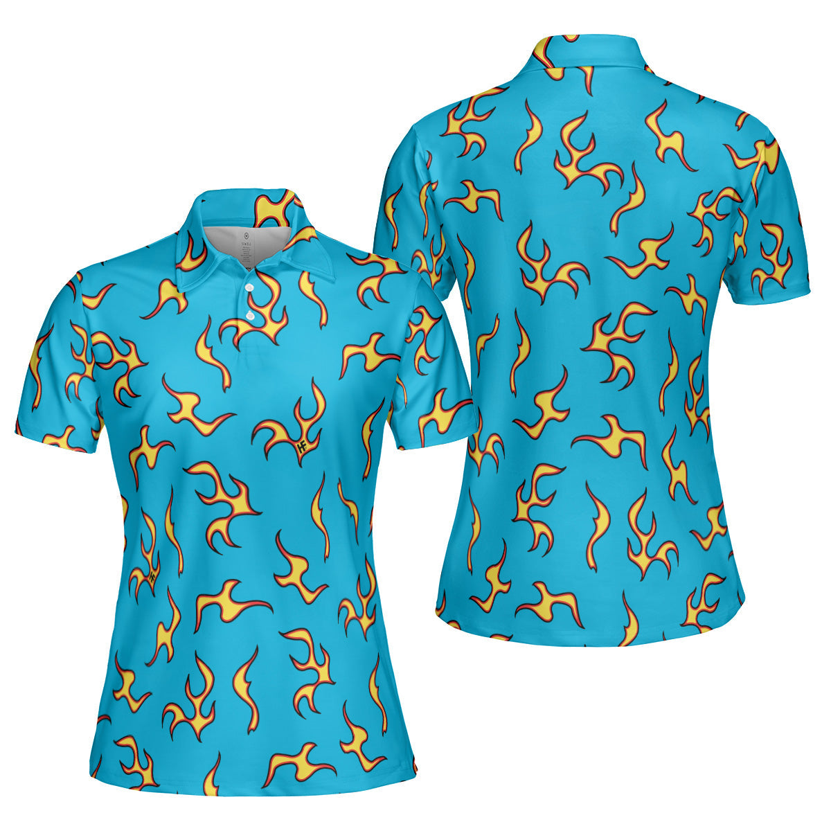 Golf Wang Inspired Flame Polo Shirt for Women, Stylish Streetwear Golf Polo
