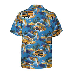 HYPERFAVOR School Bus Beach Landscape Hawaiian Shirt