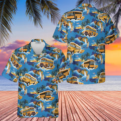 HYPERFAVOR School Bus Beach Landscape Hawaiian Shirt