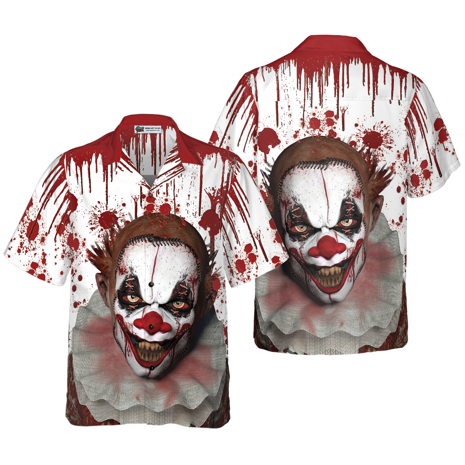 Scary Halloween Clown Faces Hawaiian Shirt