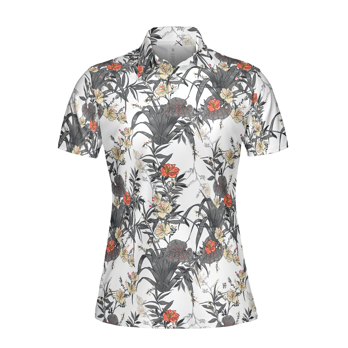 Tropical Flowers Shirt Short Sleeve Women Polo Shirt