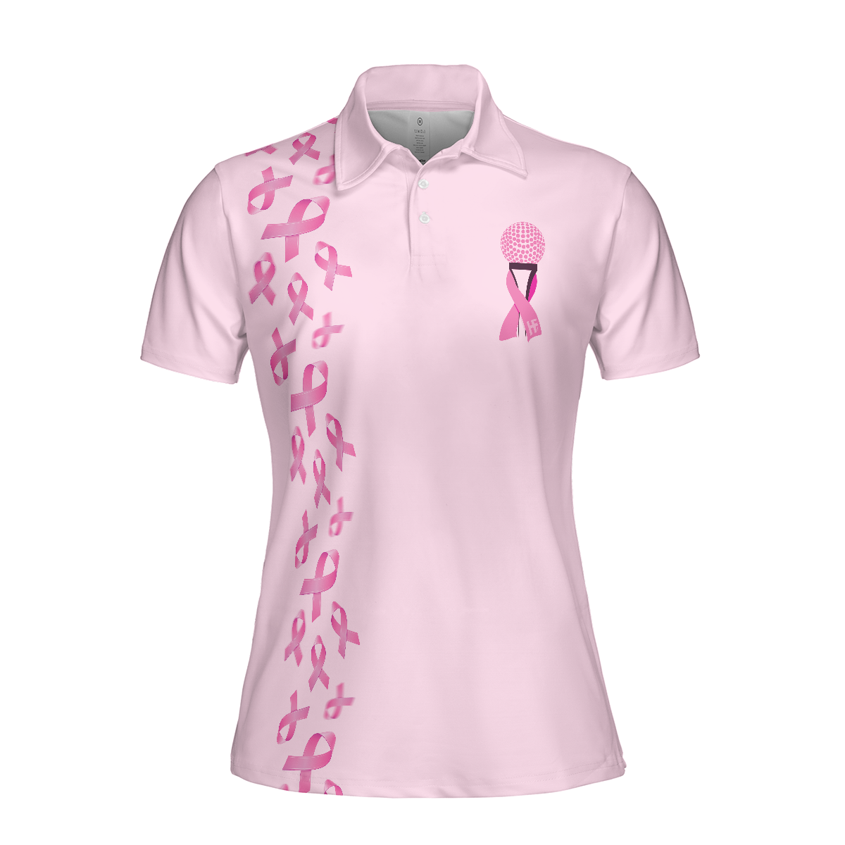 In October We Wear Pink Short Sleeve Women Polo Shirt