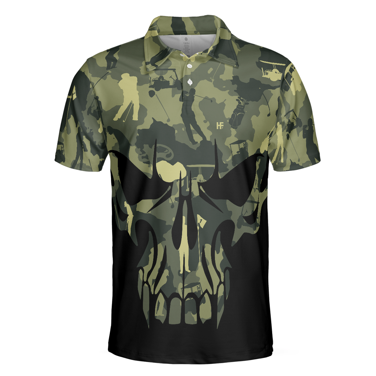 Make Par Not War Polo Shirt, Camouflage Pattern Golf Shirt For Veterans, Golf Gift Idea For Military Dad