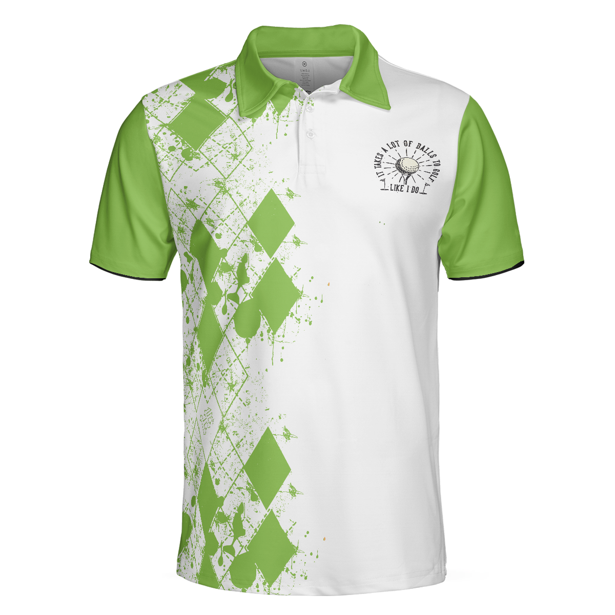 Hole In One Is Perfect Polo Shirt, White And Green Golf Shirt For Men