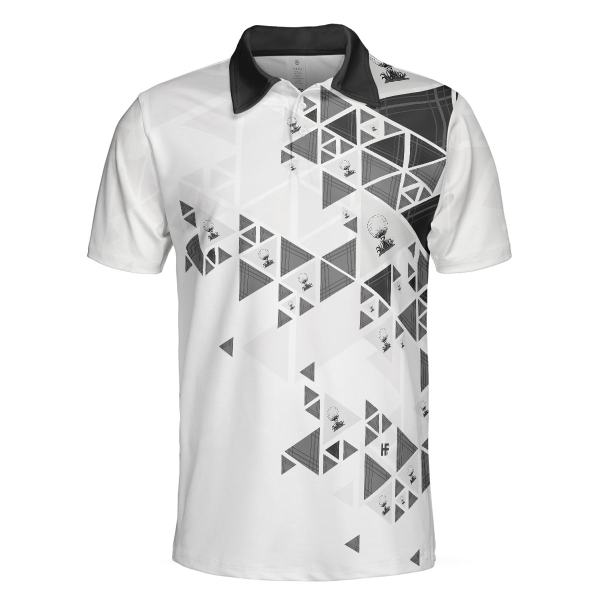 Golf Pattern On Par For Years Polo Shirt, Black And White Polo Shirt, Best Golf Shirt For Men - Hyperfavor
