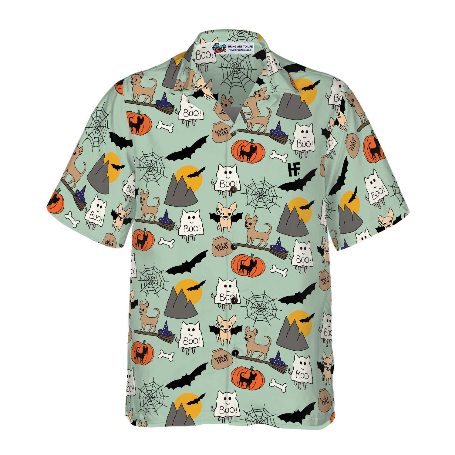 Halloween Chihuahua Shirt For Men Hawaiian Shirt