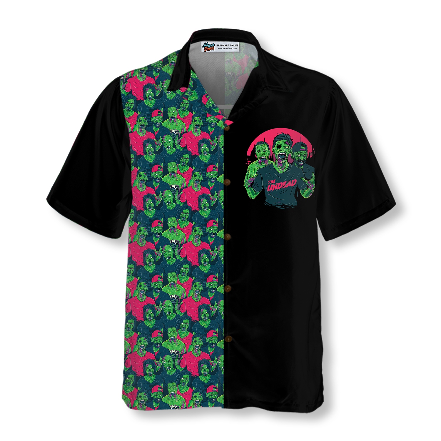 Halloween Zombie Walking Out Hawaiian Shirt
