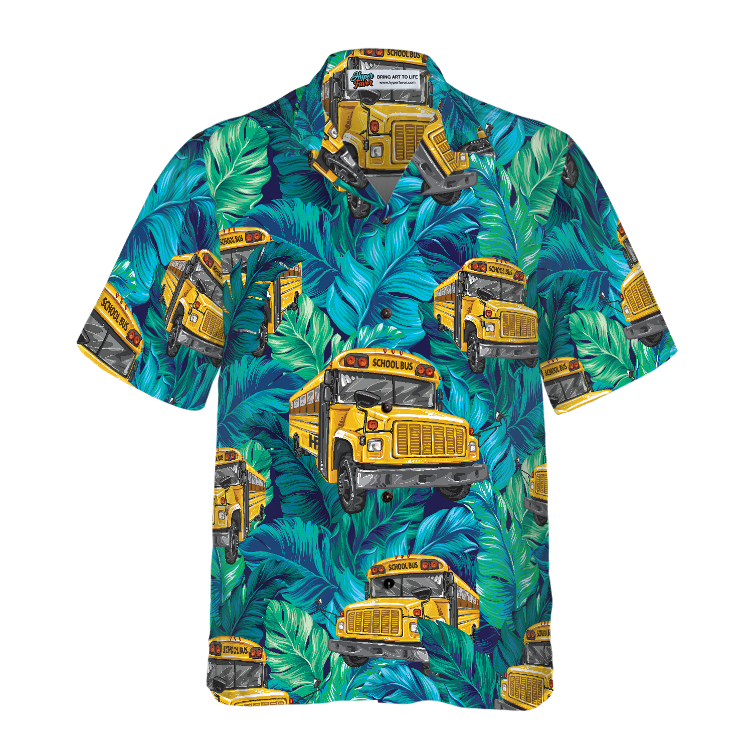 Tropical Leaves School Bus Driver Hawaiian Shirt, Best Shirt For School Bus Drivers, Unique Gift For Bus Drivers
