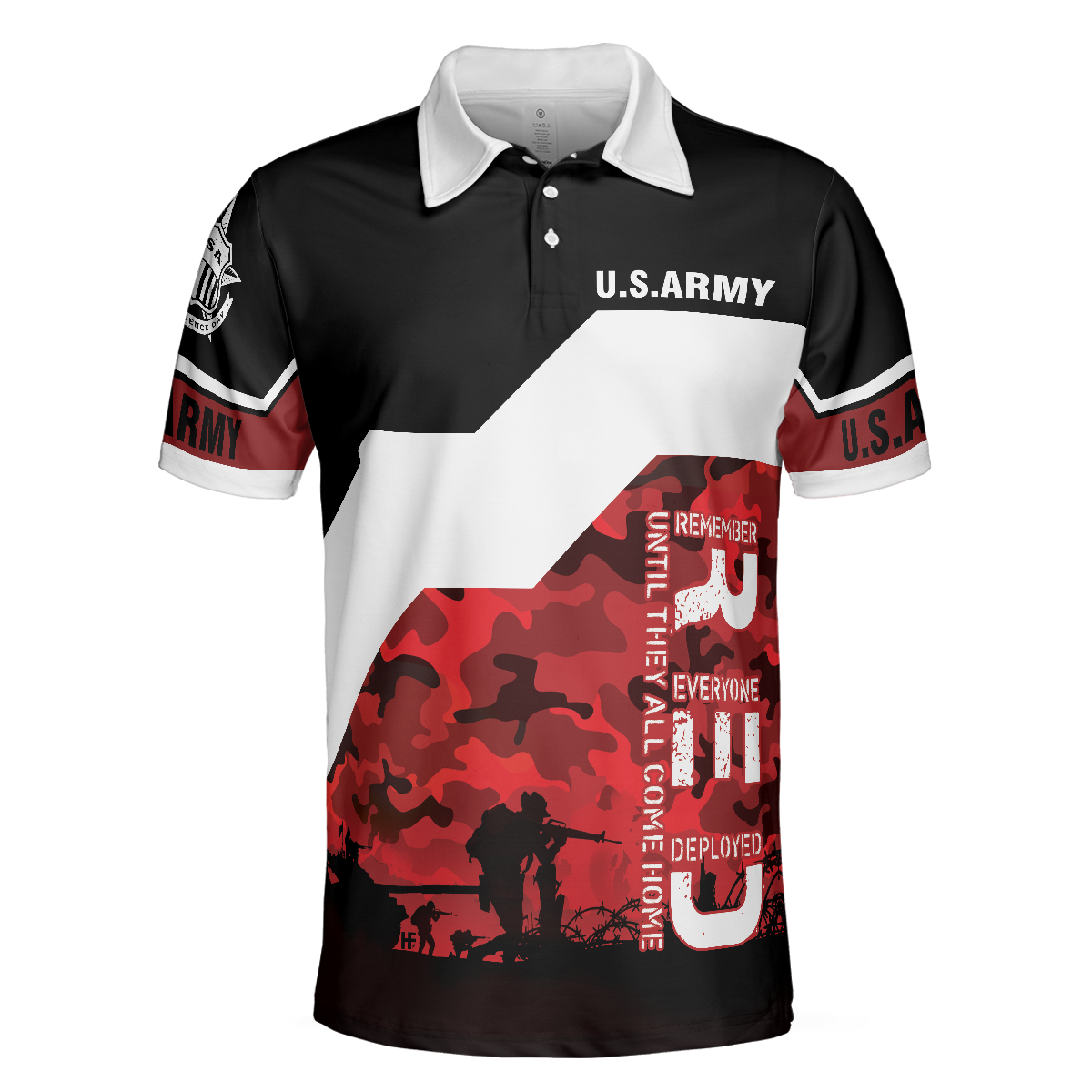 Red Until They All Come Home Polo Shirt, Veteran Polo Shirt For Men, Unique Veteran Day's Shirt