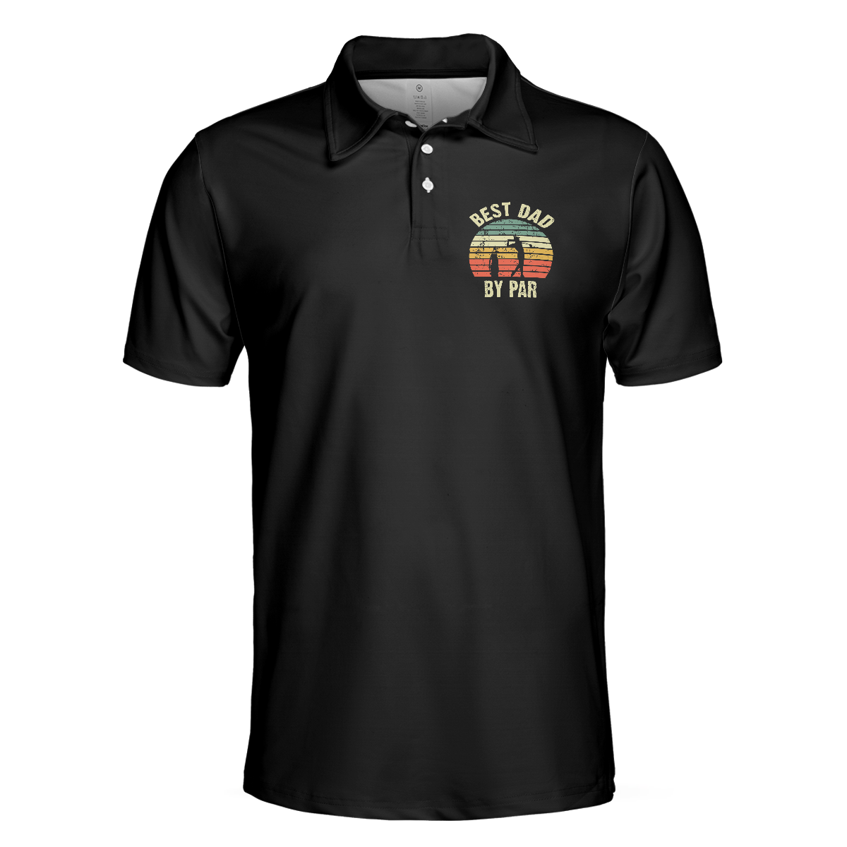 Golf Best Dad By Par Polo Shirt, Black Golf Shirt With Sayings, Best Golf Gift Idea For Dad