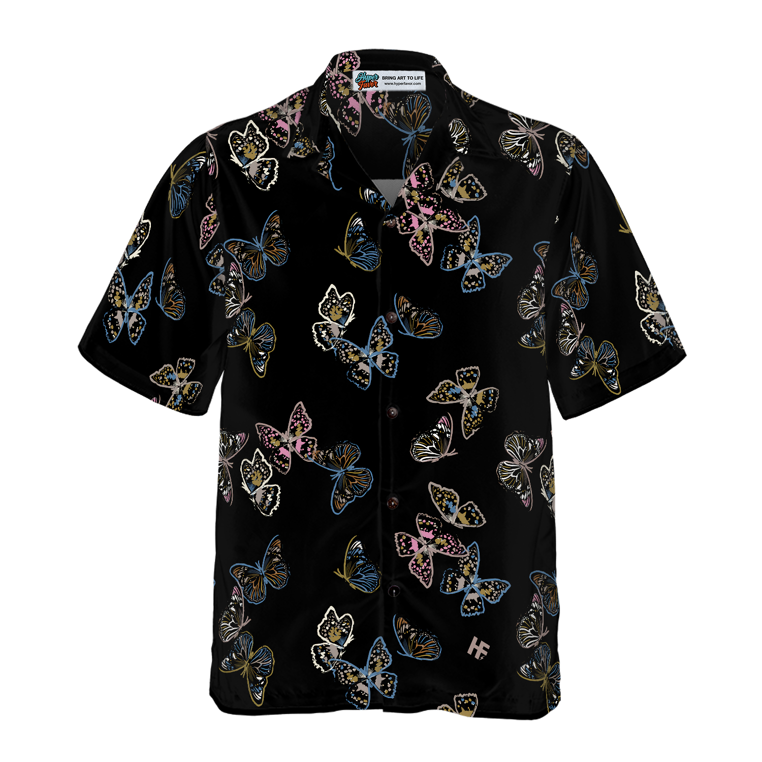 Paint Brush Butterflies Shirt For Men Paint Hawaiian Shirt
